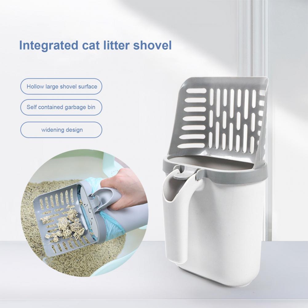 Cat Litter Shovel Set with 2 rolls Bin Bag Large Capacity