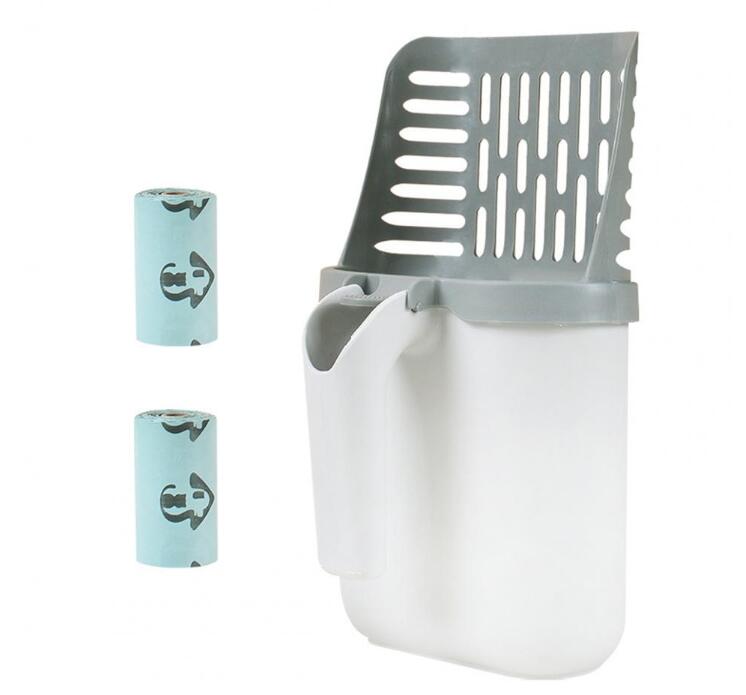 Cat Litter Shovel Set with 2 rolls Bin Bag Large Capacity